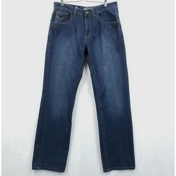 Pelle Pelle Jeans Men 32 x 34 Blue Denim Straight Cotton Blend Dark Wash Pants - Picture 1 of 11